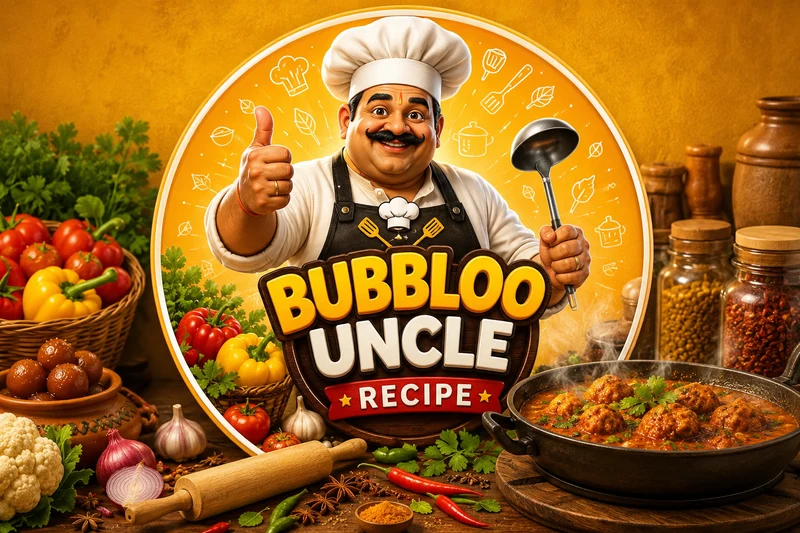 Bubbloo Recipe brand logo — Bubbloo Uncle AI character mascot